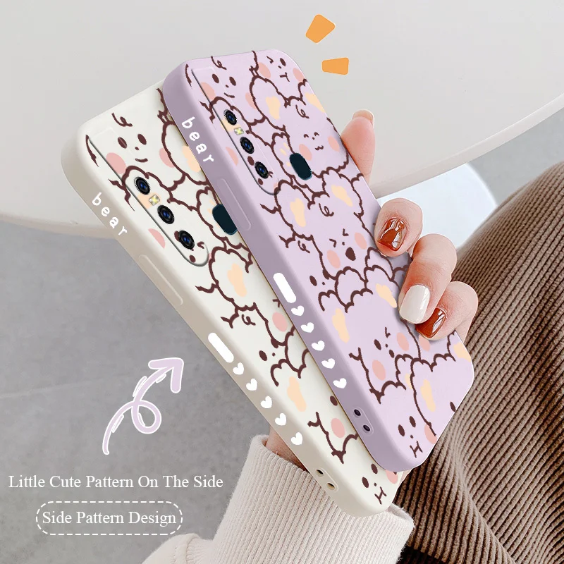 

Winking Bear Phone Case For VIVO Y20i Y20 Y20S Y12S Y30 Y33S Y12 Y15 Y17 Y19 Y21 Y21S S1 Pro Y91 Y91i Y93 Y95 Silicone Cover