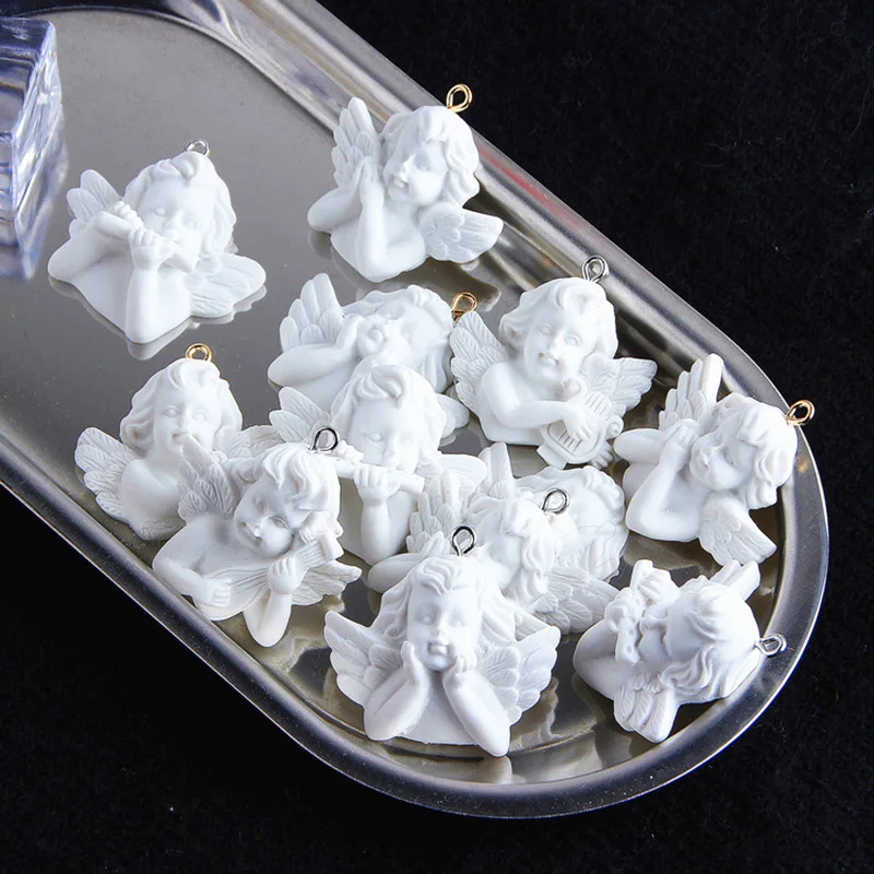 

5 шт 31 мм Винтаж Мини Смола Ангел плоская спина, Кабошон DIY ювелирные изделия ожерелье талисманы очень милый брелок кулон украшения