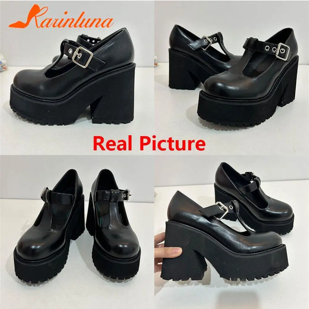 Chunky Platform Mary Janes Pumps 2023 Brand New Spring Summer T-strap Stylish Walking Comfy Pumps Sandal  Women Footwear Shoes
