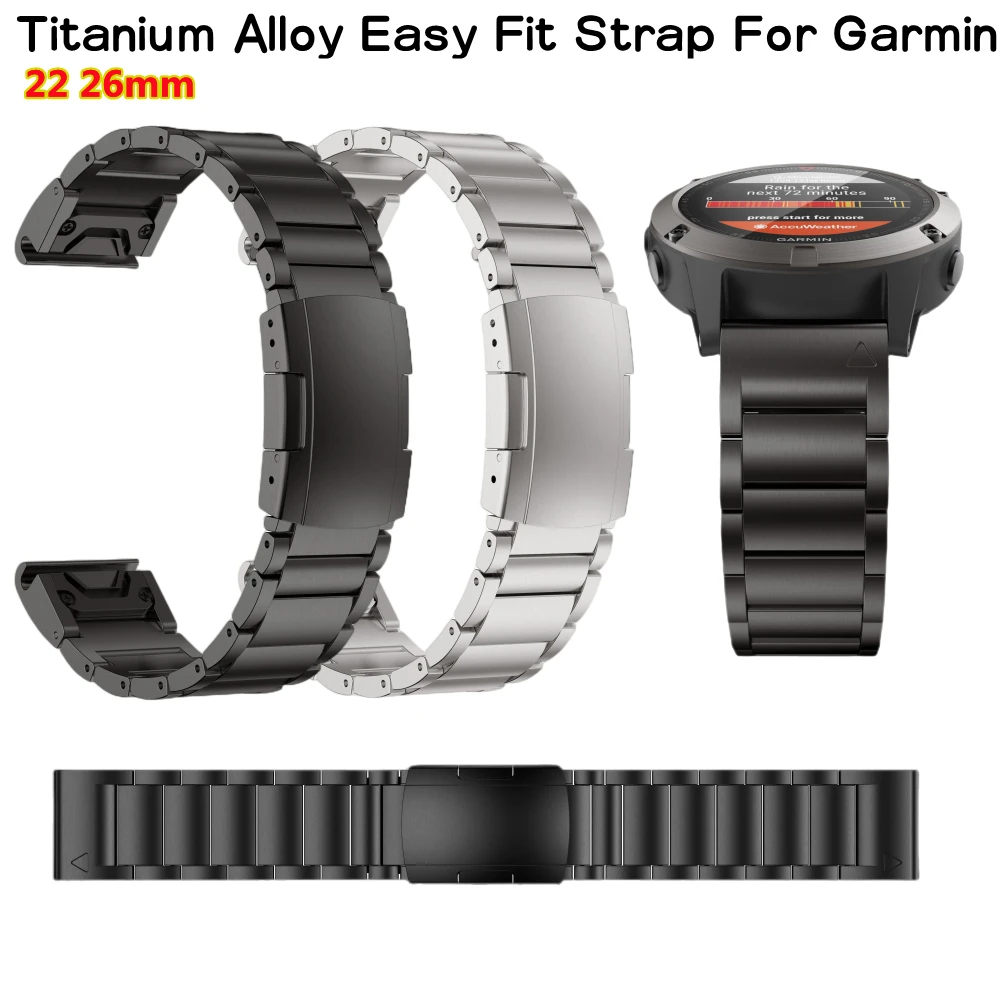 

Ремешок из титанового сплава для Garmin Fenix5/5X/5xplus/6/6X/6xpro, роскошный быстросъемный браслет для часов Fenix7 7X, 22 мм, 26 мм