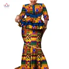 Женский комплект из топа и юбки, с принтом, с длинным рукавом, в африканском стиле, WY6113