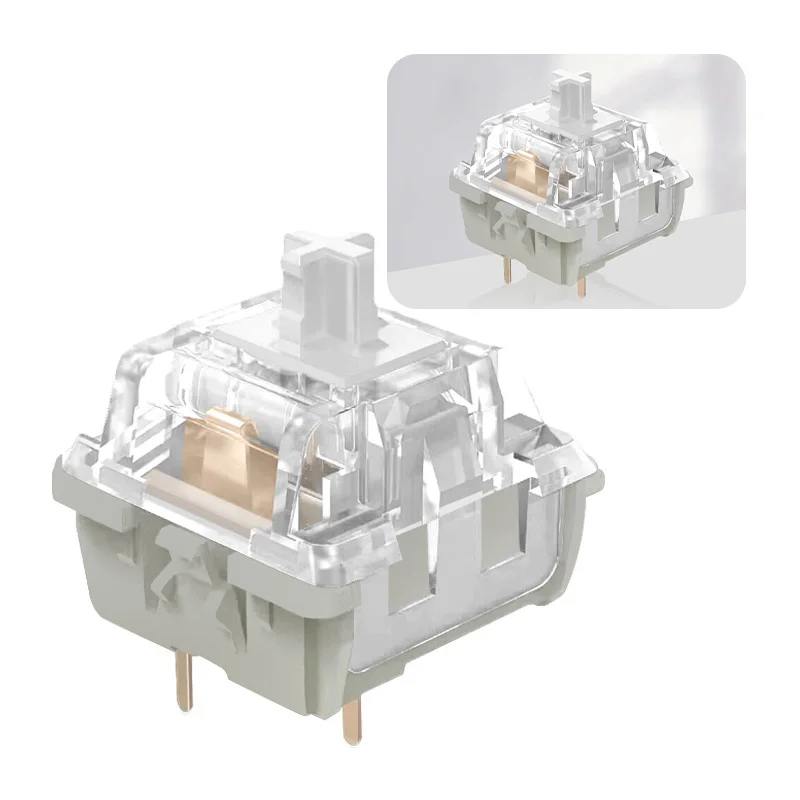 

Latest Version KTT Kang White Switches V3 for Mechanical Keyboard Linear 43g 3 Pins Transparent RGB Compatible With MX Switch