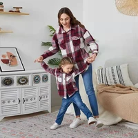 plaid mother daughter matching blouses family set long sleeve mommy and me clothes autumn mom baby women girls t shirts dresses