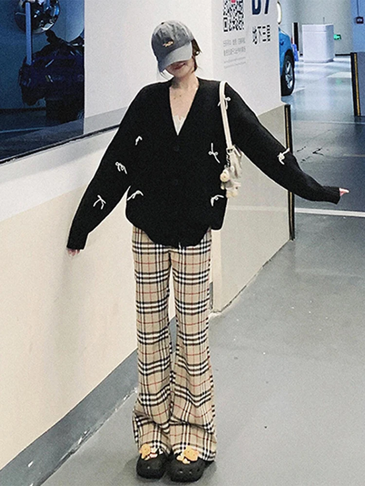 Вязаный топ с французским бантом женский осенне-зимний 2024 новый свободный