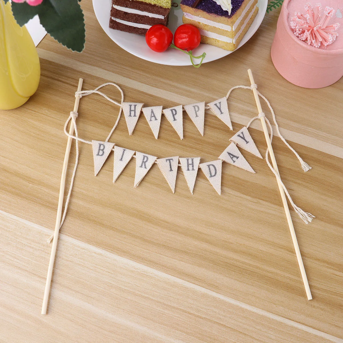 

1 Pc Cake Picks Banner Toppers Birthday Garland Cupcake Topper Wedding Banner Cake Decoration Muffin Toppers Dessert Toppers