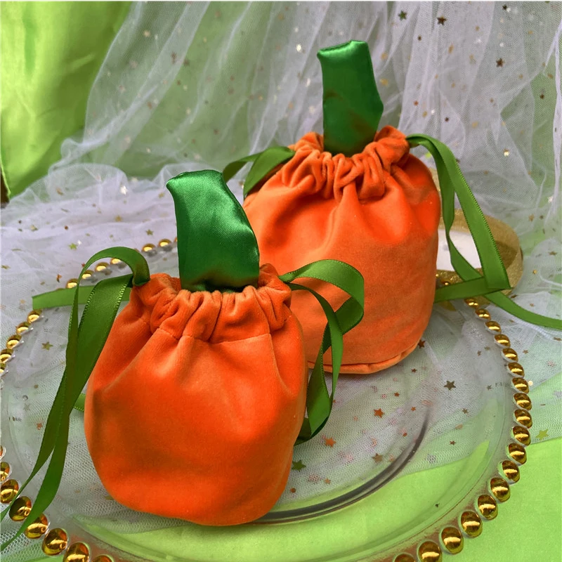 

Halloween Velvet Candy Gift Pumpkin Packing Bag With String Cookies Storage Bag Festival Decoration For Kids Gift 2022