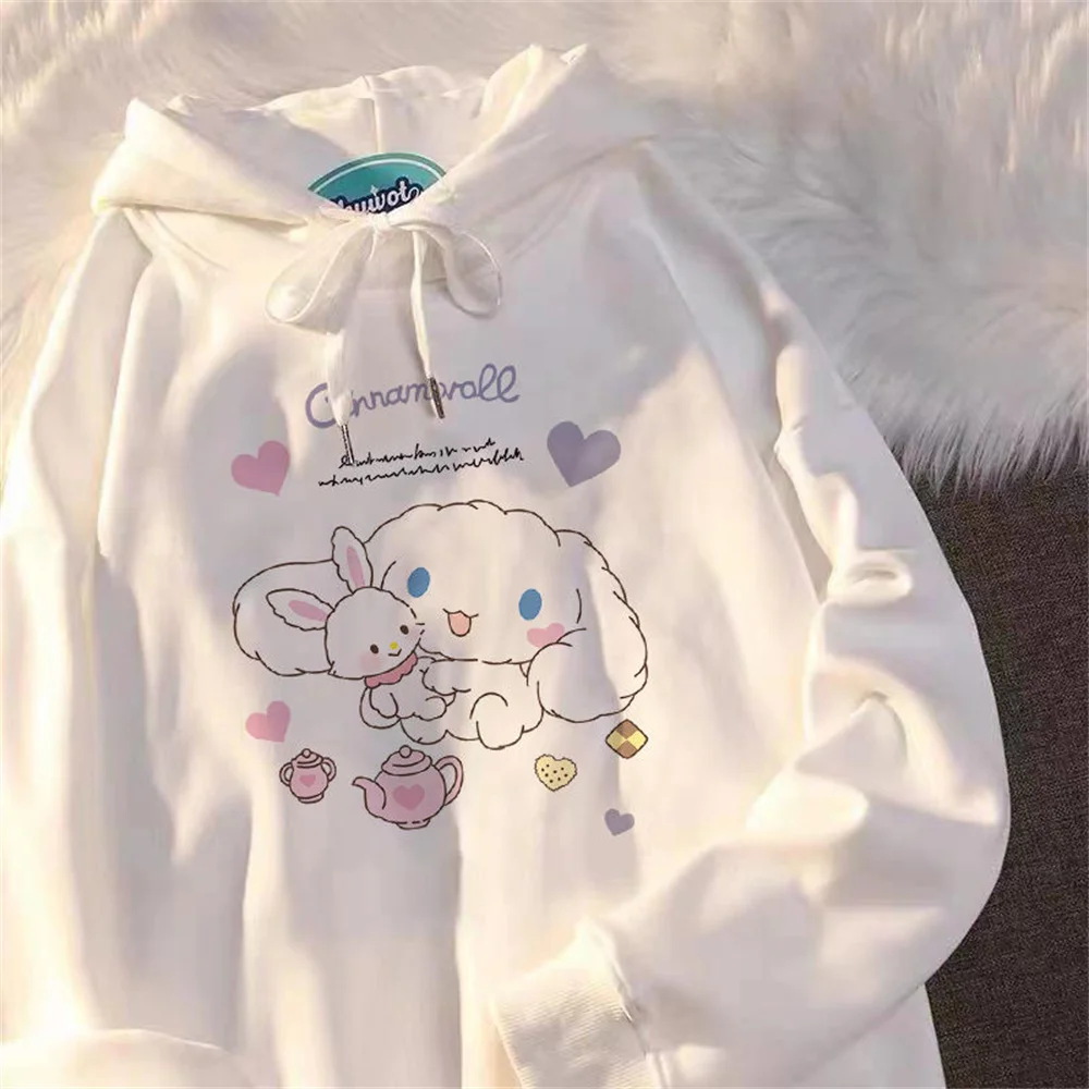 

Kawaii Cartoon Print Hoodie Sweatshirt Autumn Harajuku Women Loose Funny Coat Unisex Autumn High Street Hoodies Girl Tops