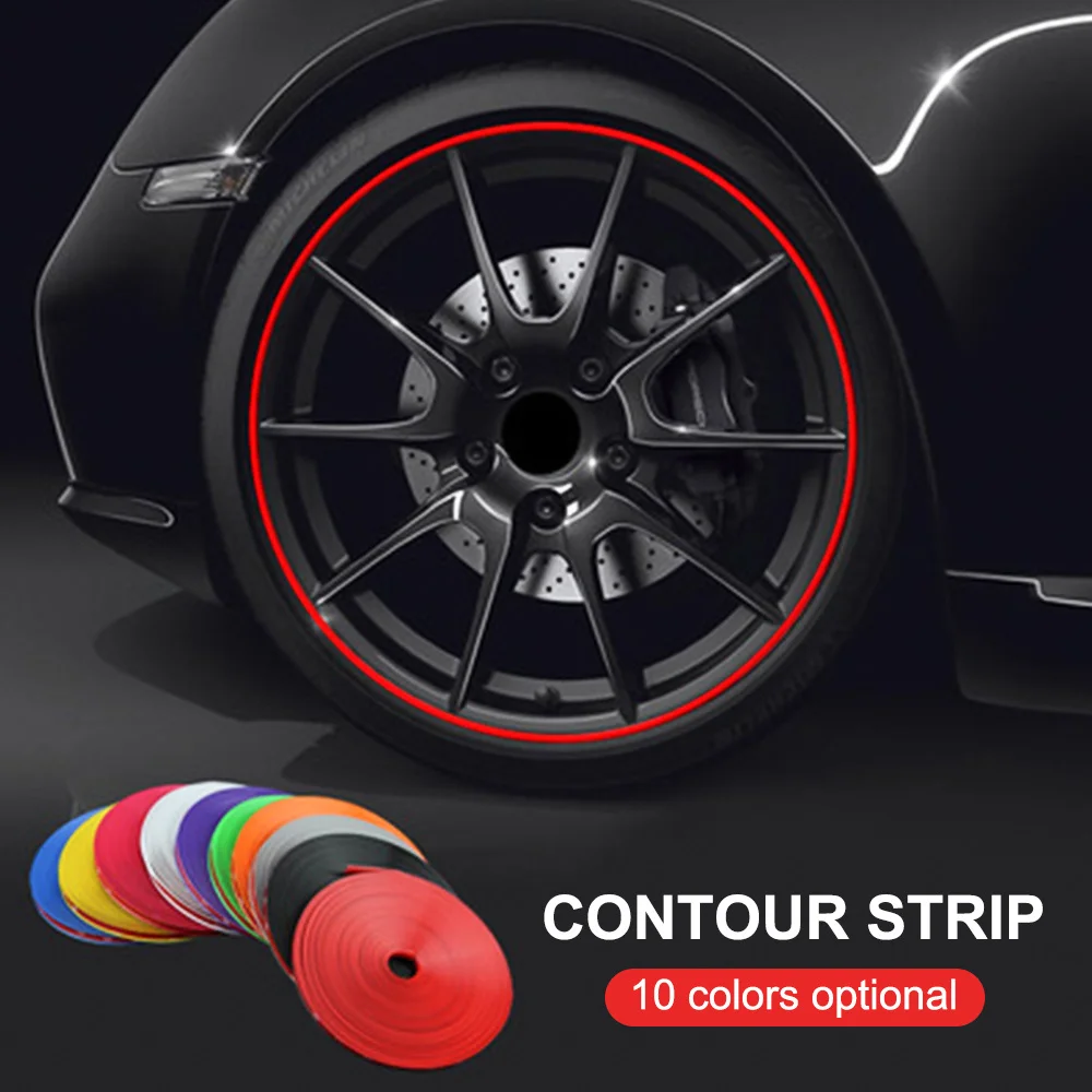

8M/Roll Rim Blades For Car Wheel Rim Protector Decoretion Strip Tire Protect Guard Line Rubber Mounding Trim Vehicle Color Car P