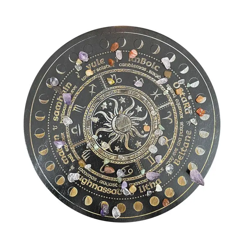 

Pendulum Board Engrave Star Sun Moon Tarot Altar Divination Supplies Metaphysical Meditation Plate Ornament
