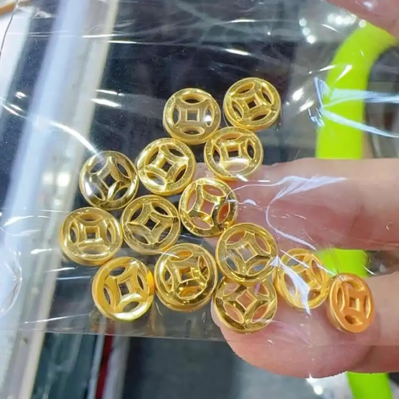 Желтые золотые бусины Pure 24K золото 999 пробы Фотогалерея 8 мм 1 шт.