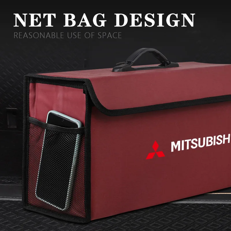 Автомобильный кожаный Органайзер складная сумка для хранения Mitsubishi Lancer ASX Mirage