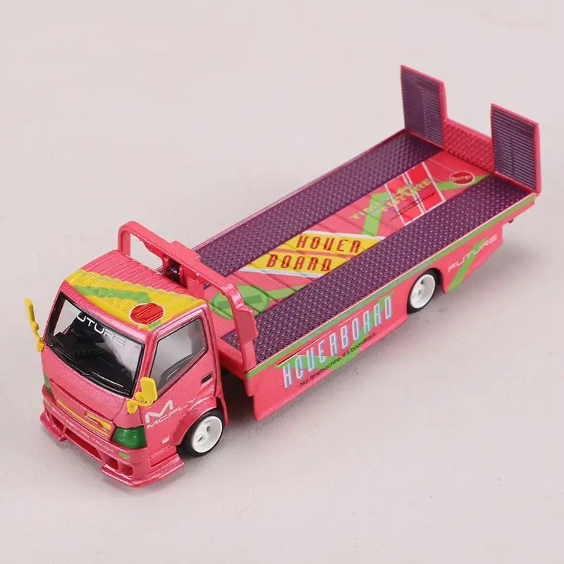 Фото Металлическая модель грузовика-трейлера Coor Car 1:64, масштаб 300, с платформой для перевозки, из сплава №1