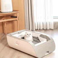 intelligent cat litter box automatic cat toilet deodorization anti splash semi closed sand box with removable pet potty tray