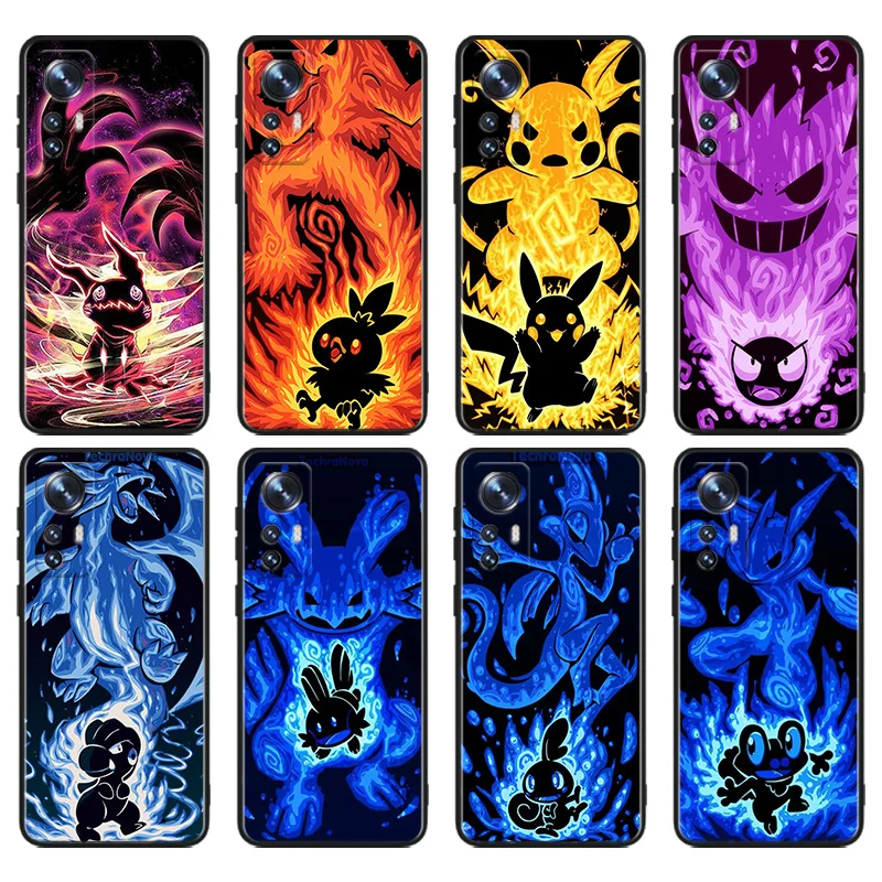 

Pokemon Pikachu Cool Phone Case For Xiaomi Mi 12T 12S 12X 11i 11X 11T 11 10T 10S Ultra Pro Lite Black Soft Cover