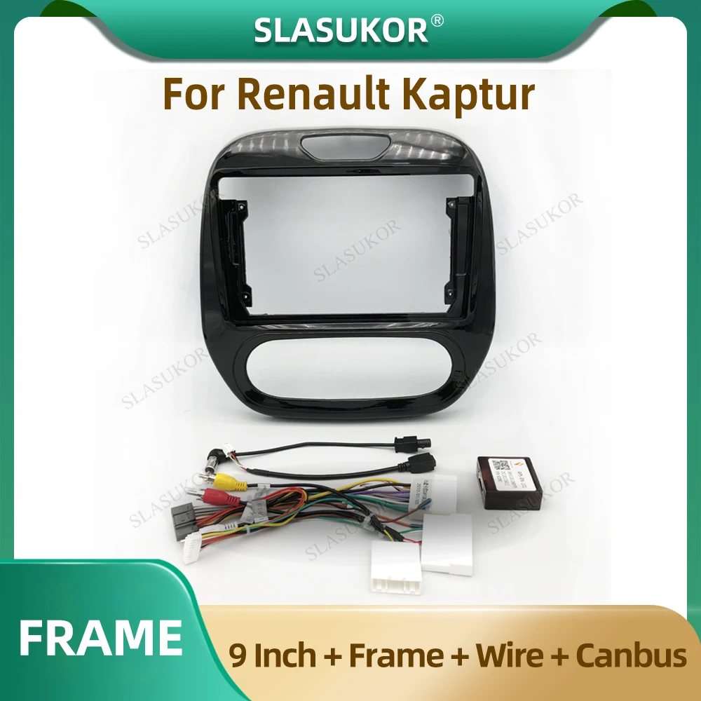 

9 Inch For Renault Kaptur Captur 2016-2019 Car Radio Fascia Car Radio Panel Wire Sleeve Frame Dashboard Original