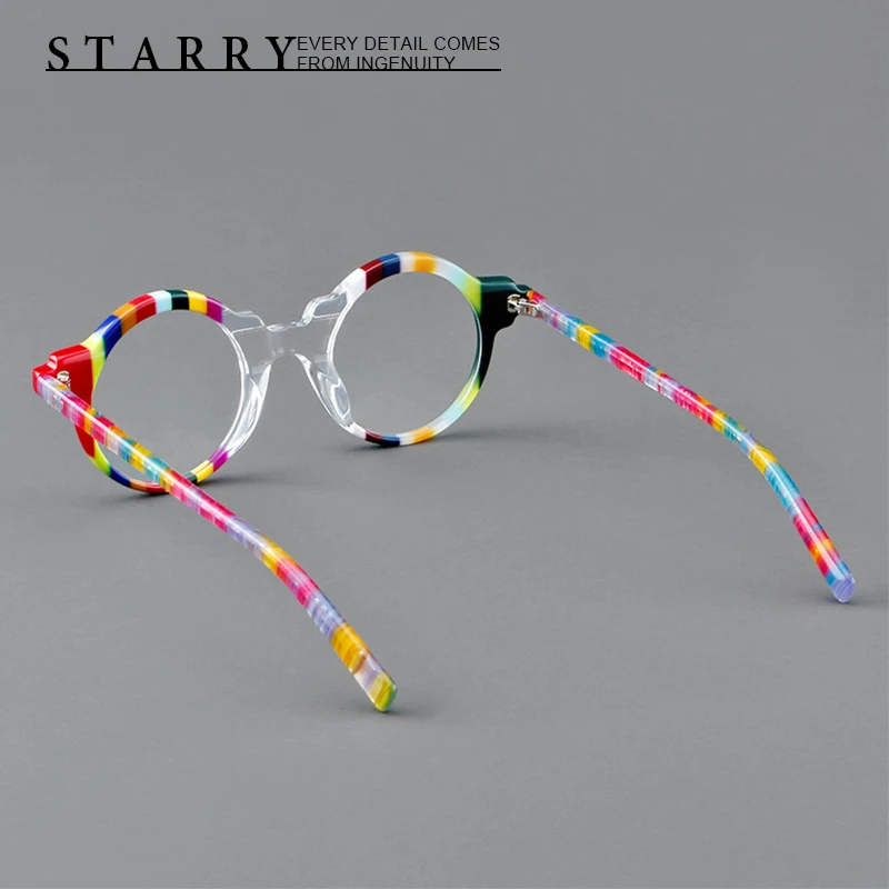 Круглые высококачественные очки ручной работы для мужчин и женщин в ацетатной