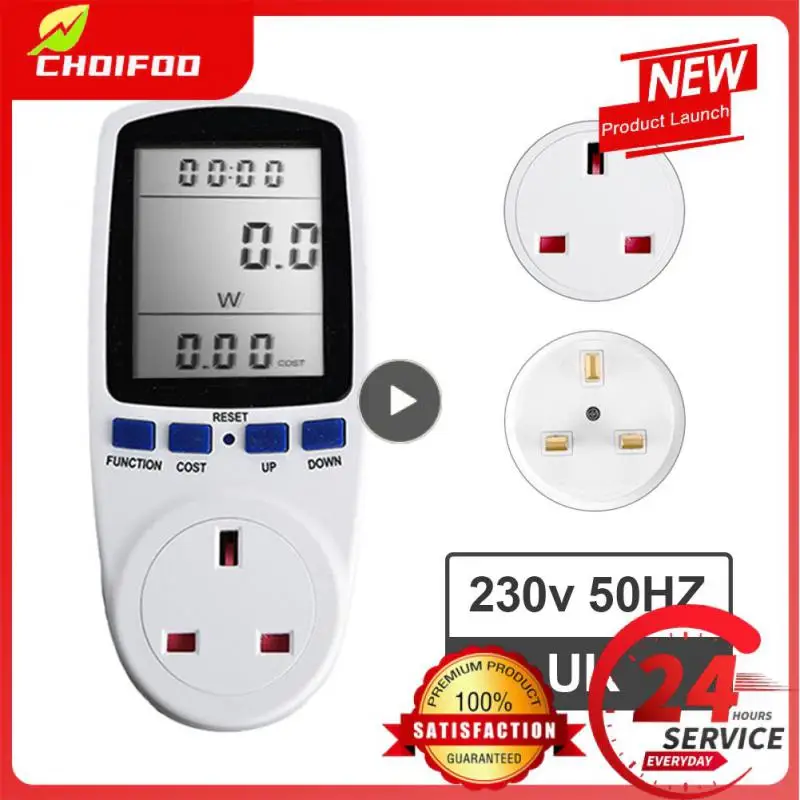 

Digital LCD Display Wattmeter Power Socket Electricity Usage Monitoring Device Power Voltage Measuring Outlet EU AU BR UK Plug