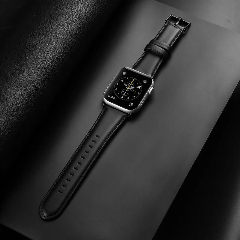 Genuine Leather Strap For Apple Watch band 45mm 41mm 44mm 40mm apple watch series 7 65 4 3 corera iwatch 42mm 38mm bracelet belt