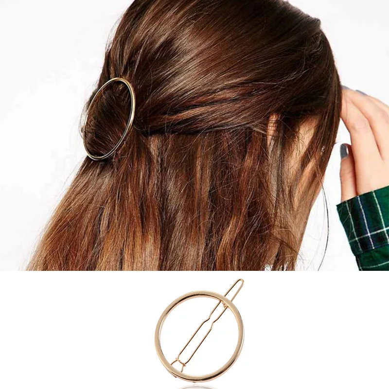 

Chic Metal Geometric Hair Clip Round Triangle Barrettes Hairpin Barrette Hair Claws Women Girls Fashion Hair Accessories Gifts