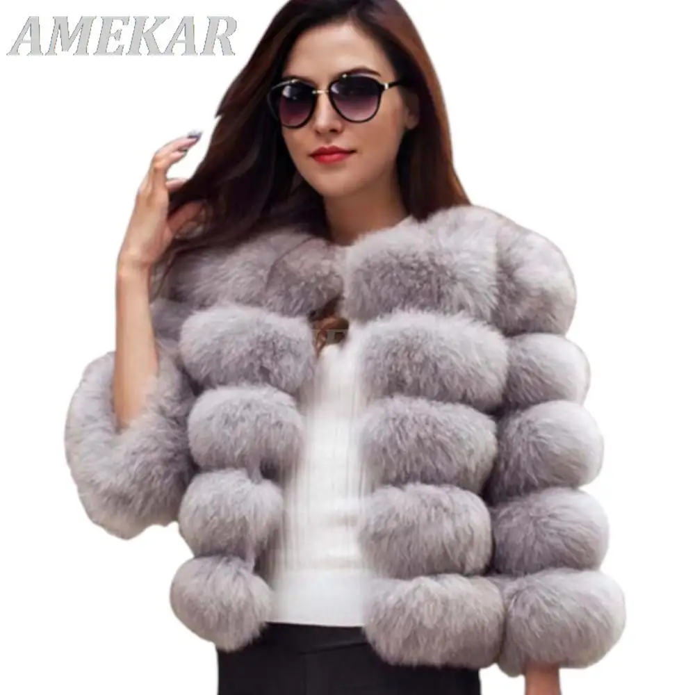 Faux Fur Coat Mink Fur Coats Winter Jacket Women Elegant Thick Warm Outerwear Fake Fur Jacket Women Parka Female Coat long coat
