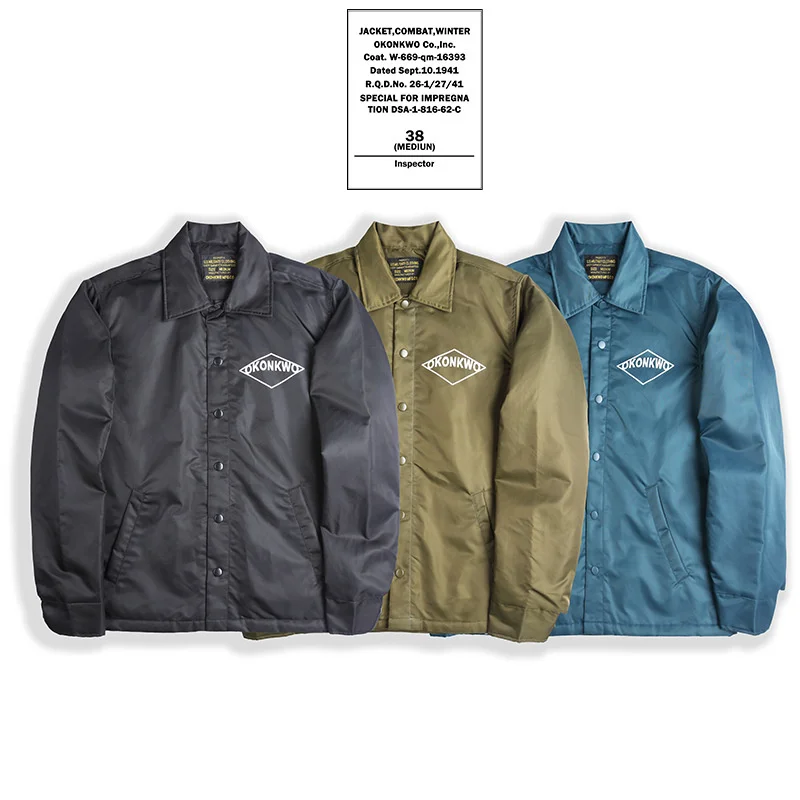 

Okonkwo Trainer Cotton Waterproof Windbreaker Jacket Men's Outdoor Camping Hiking Trekking Printed Riding Baseball Coat