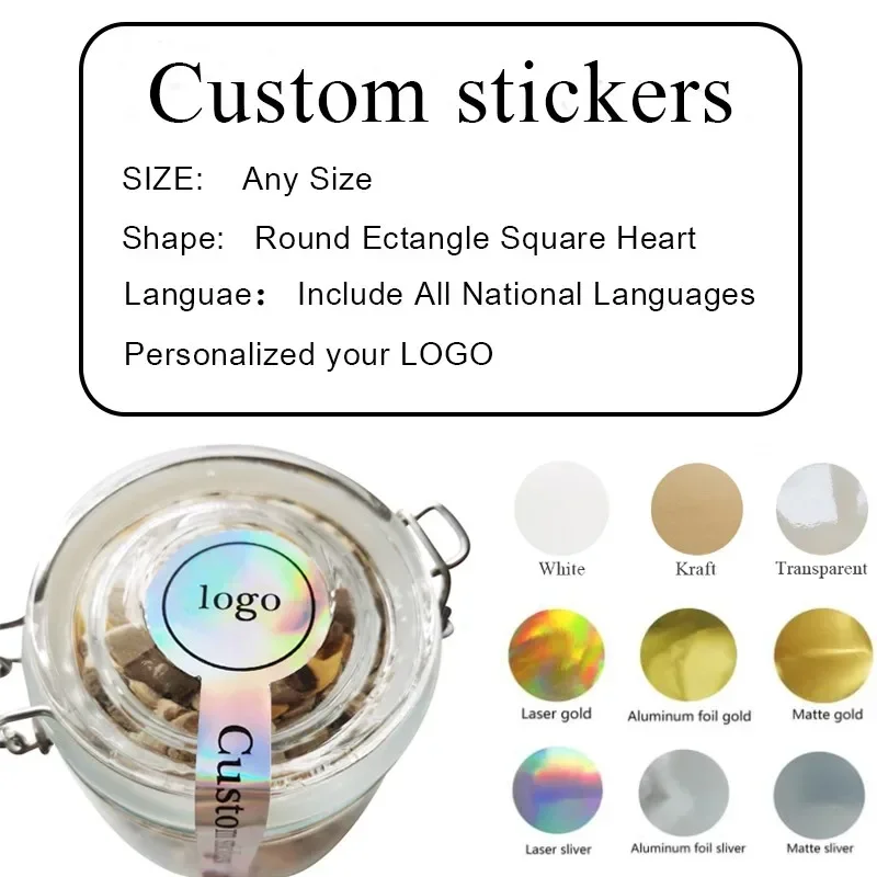 

100pcs Personalized Custom Logo Sealing Stickers Wedding Gift Baking Cake Design Your Own Stickers Printed Baby Name Sticker