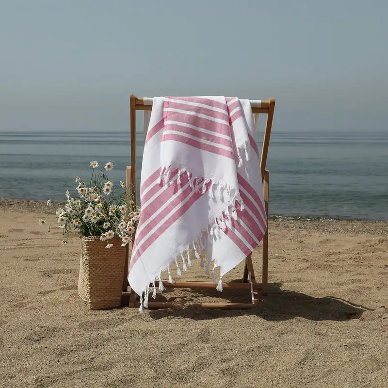 

Travel Pool Towel Crystalline 100% Turkish Cotton Herringbone Striped Pestemal Beach Shawl Swimming Towel Perfect for Beach, Swi