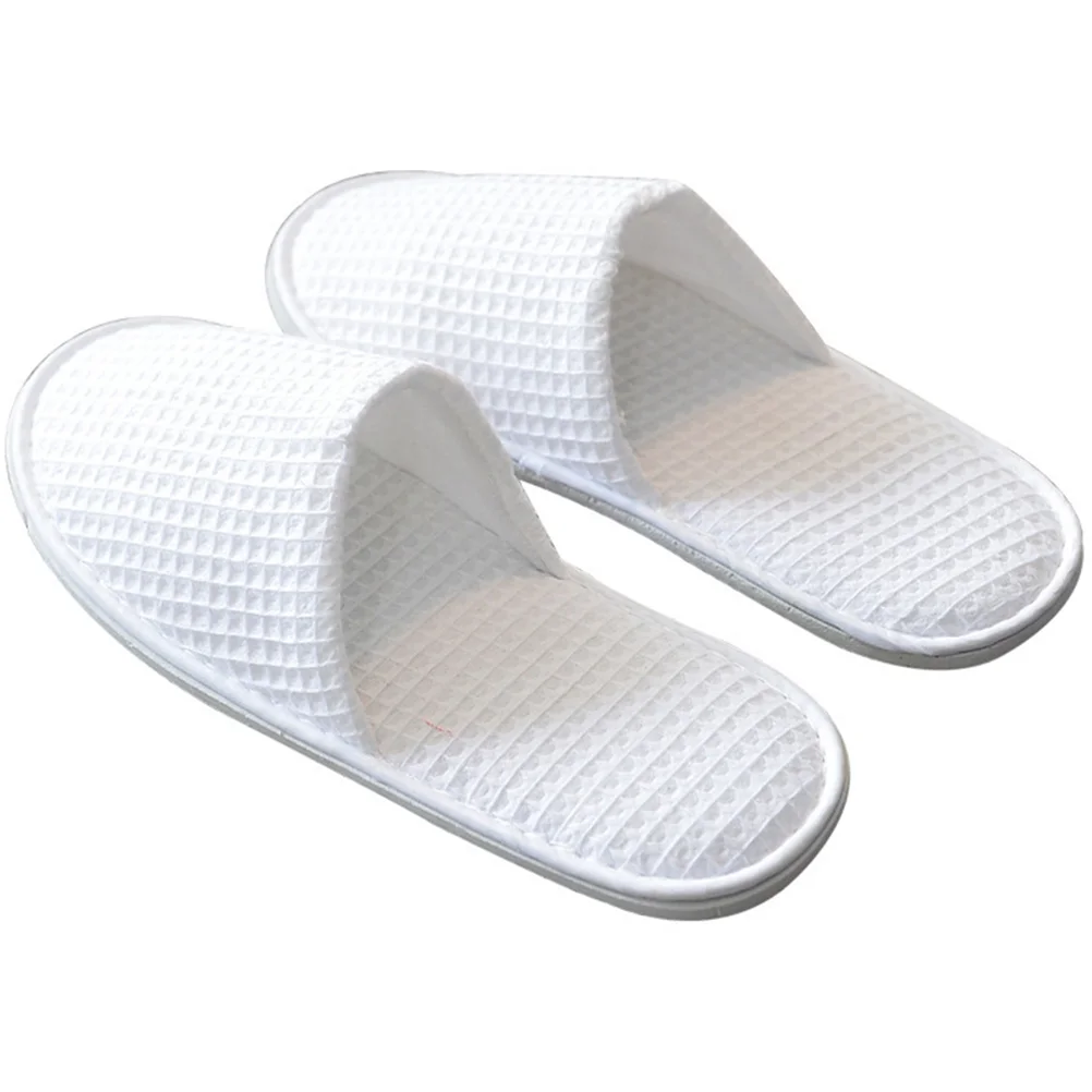 

4 Pairs Disposable Slippers One Guest Spa Indoor Hotel Women Non-slip Cotton Woman