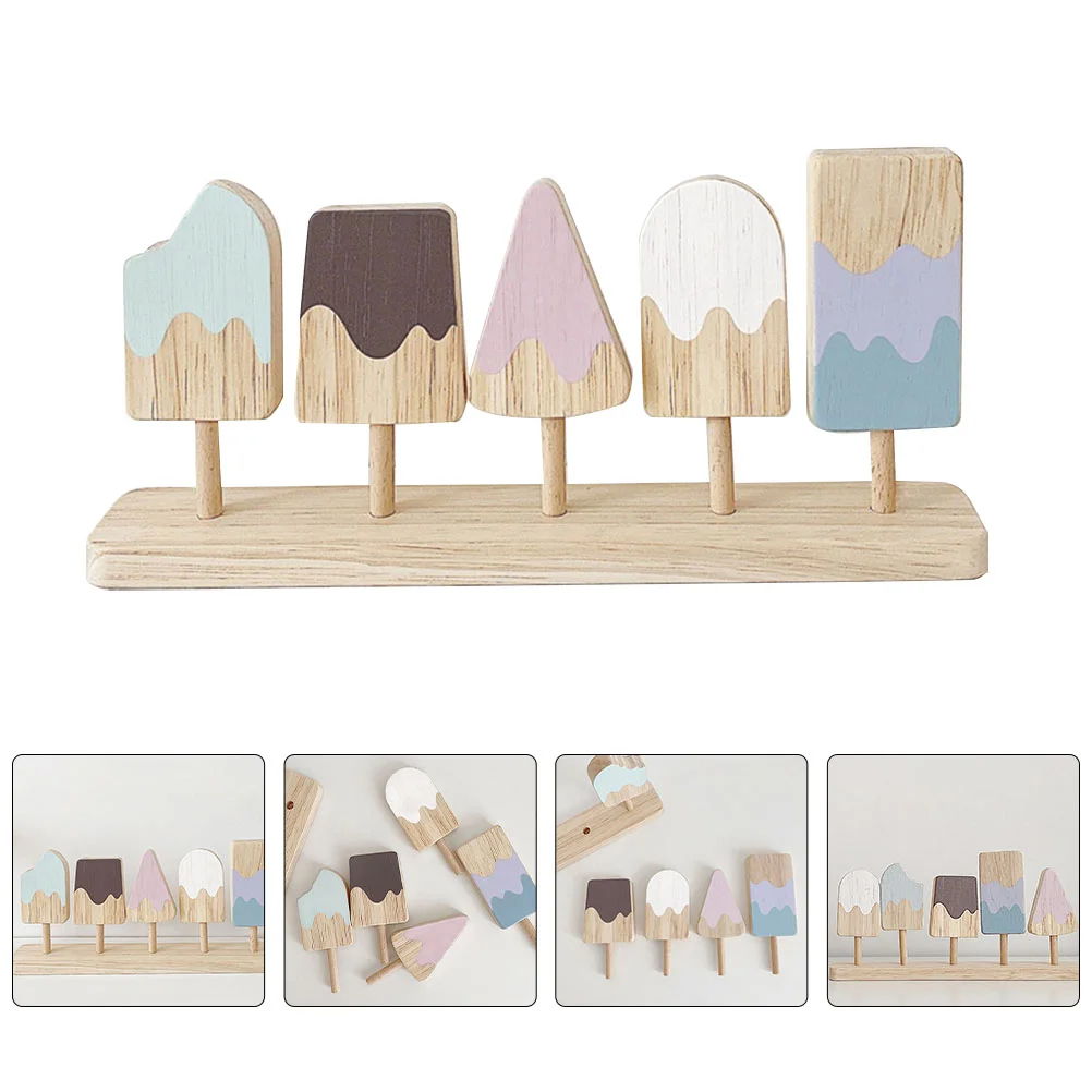 

Toy Playwooden Pretend Ice Set Toyspopsicle Child Kitchen Kidsearly Educational Kid Cognitive Cream House Prop