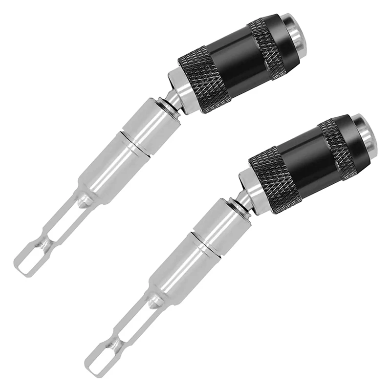 

2 Pack Pivoting Bit Tip Holder, Magnetic Screw Drill Tip 1/4Inch Hex Shank, Quick Change Locking Bit Holder