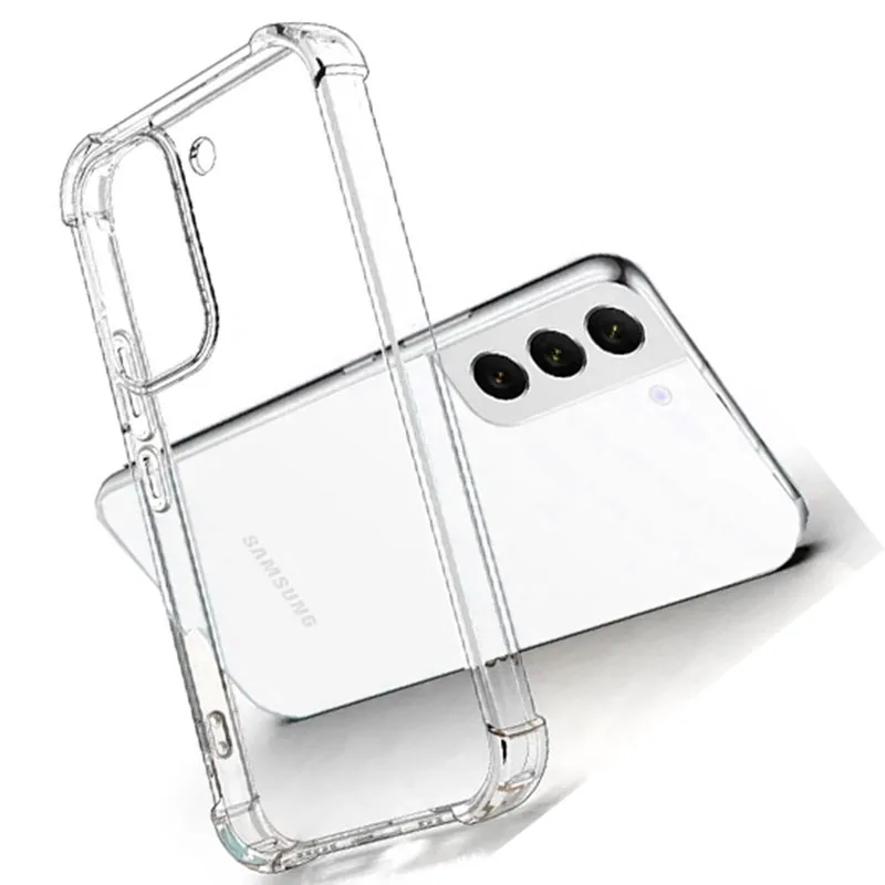 

Thick Shockproof Silicone Case on For Samsung S23 S22 Ultra S21 FE S20 Plus M51 M12 M31S F12 Note 20 Ultra 10 Clear Back Cover