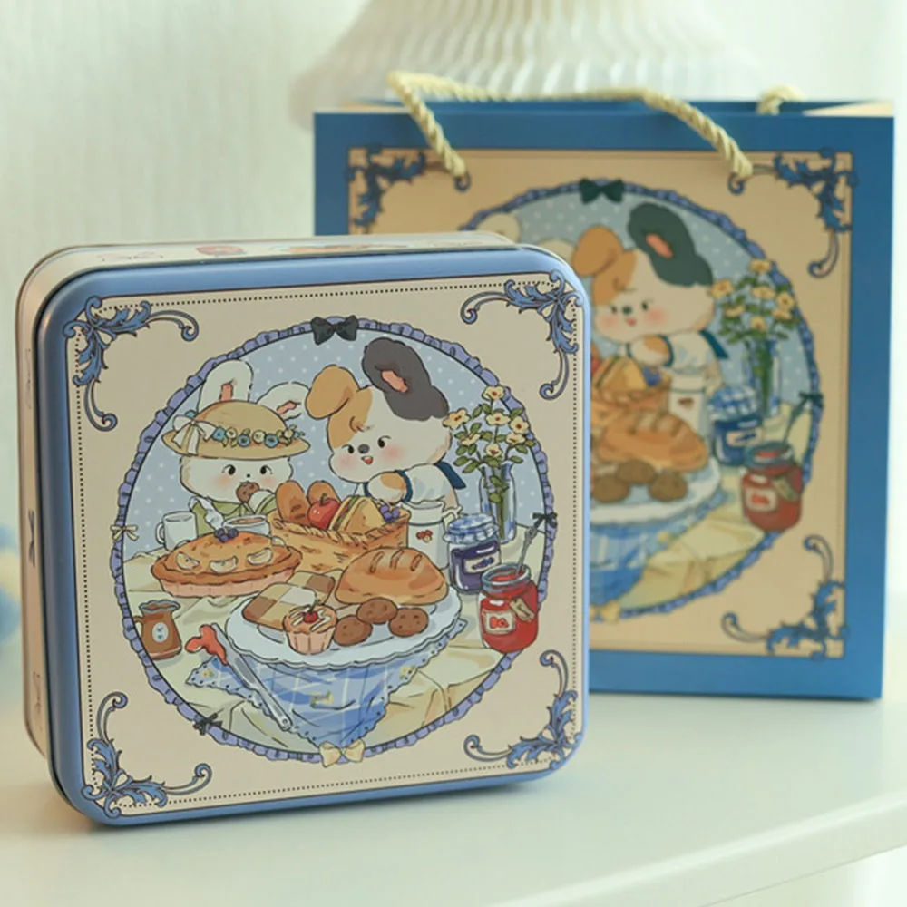 

Металлическая коробка с кроликом 17*17*6 см