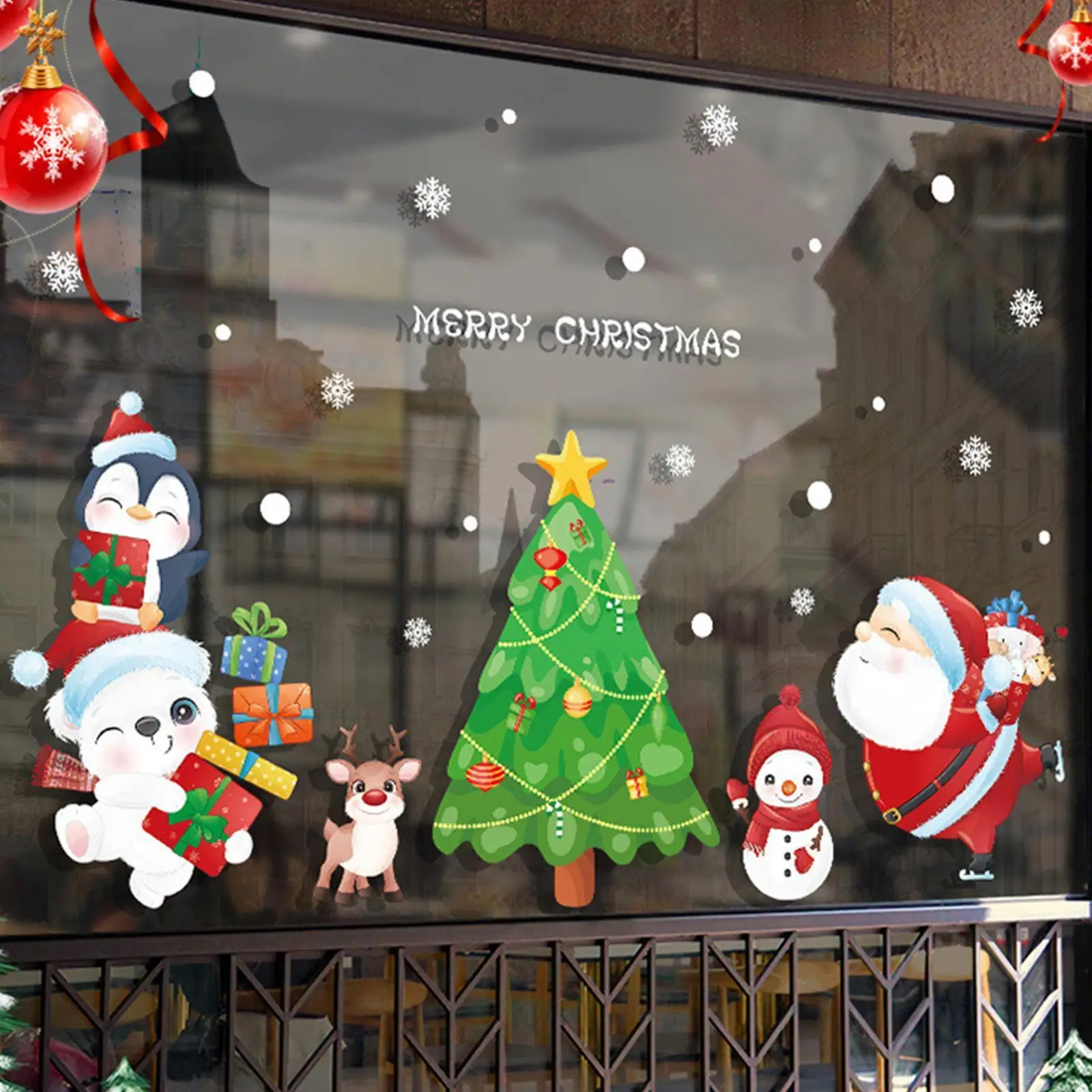 

2023 Christmas Wall Stickers Decoration New Year's Stickers Window Stickers Self-adhesive Shop Paper Door Glass Day Layout X8j8