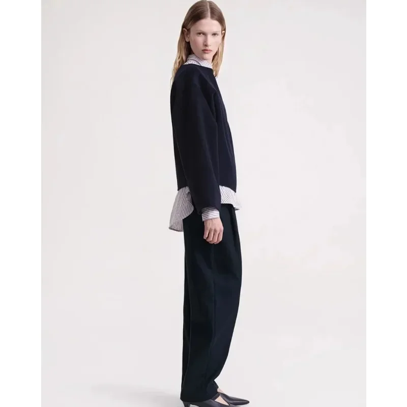 TT @ LUXURY шерстяной однотонный пуловер с вырезом лодочка и длинными рукавами