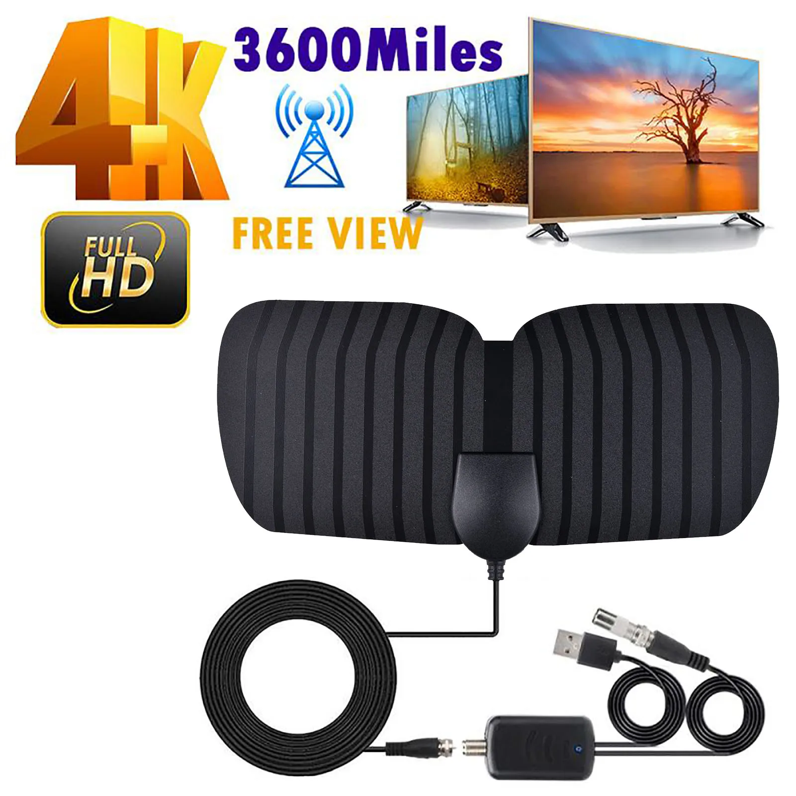 

HD 4K TV Antenna 360 Degree Signal Reception 1080P Indoor Digital Antenna Amplified HD Digital TV Antenna With Powerful Signal