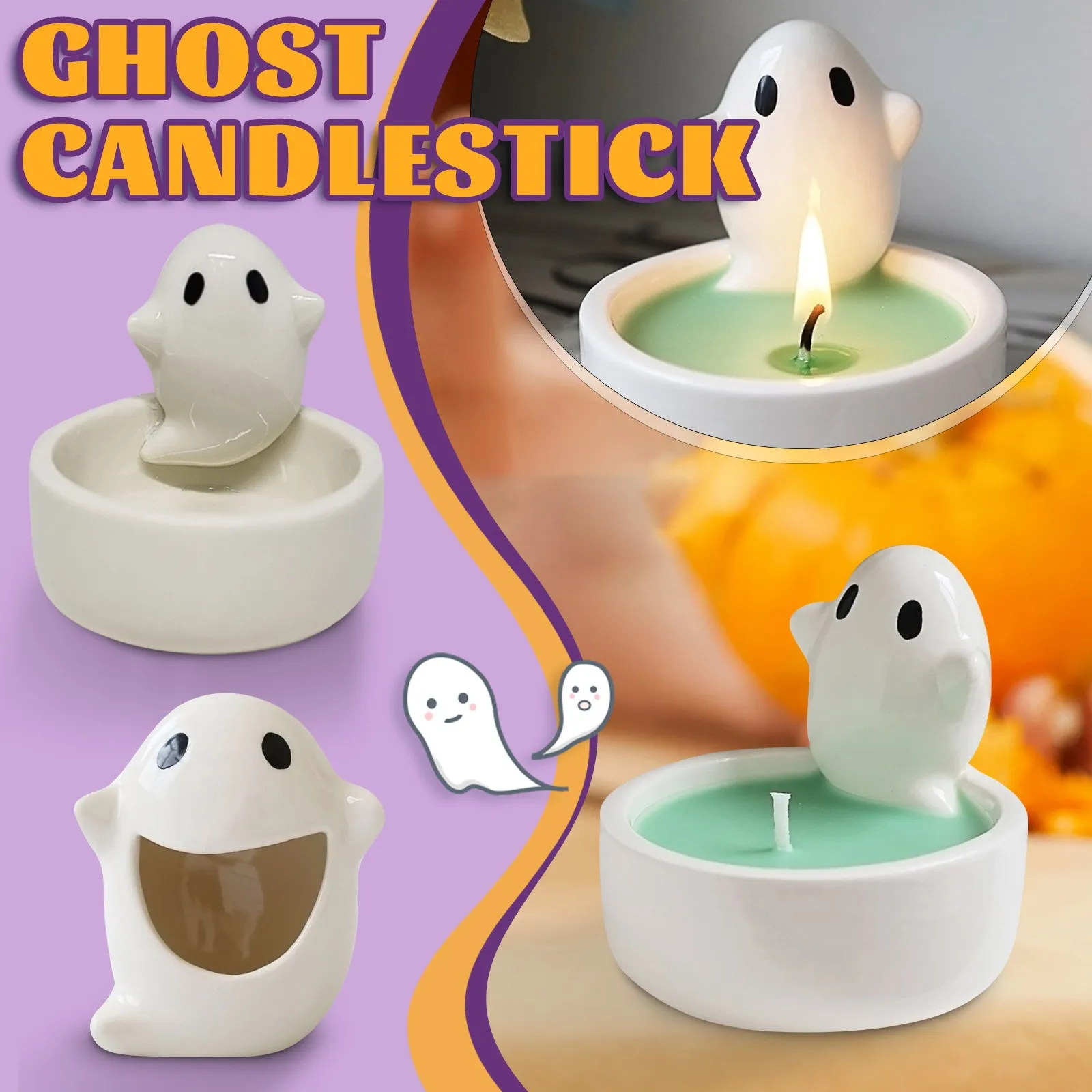 Хэллоуин ароматерапия призрак подсвечник Декор свечи милый Призрак в