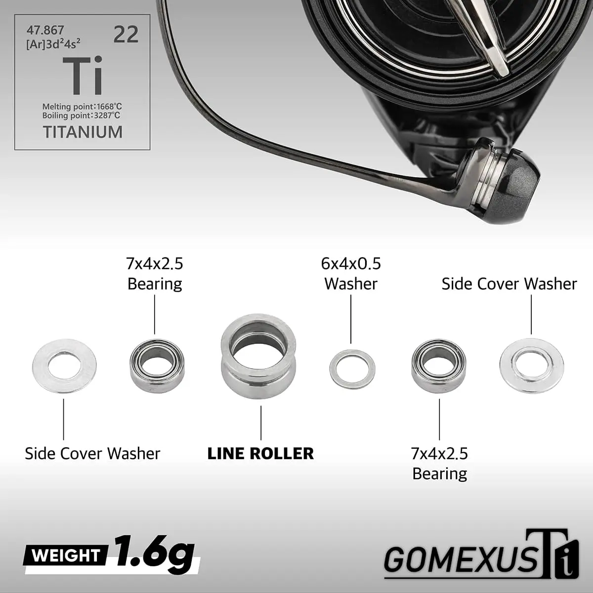 Фото Рыболовная катушка Gomexus Titanium Line Roller Spinning Reel 500-5000 для ловли хищной рыбы (окунь, щука) с титановым роликом для активного отдыха на природе №3
