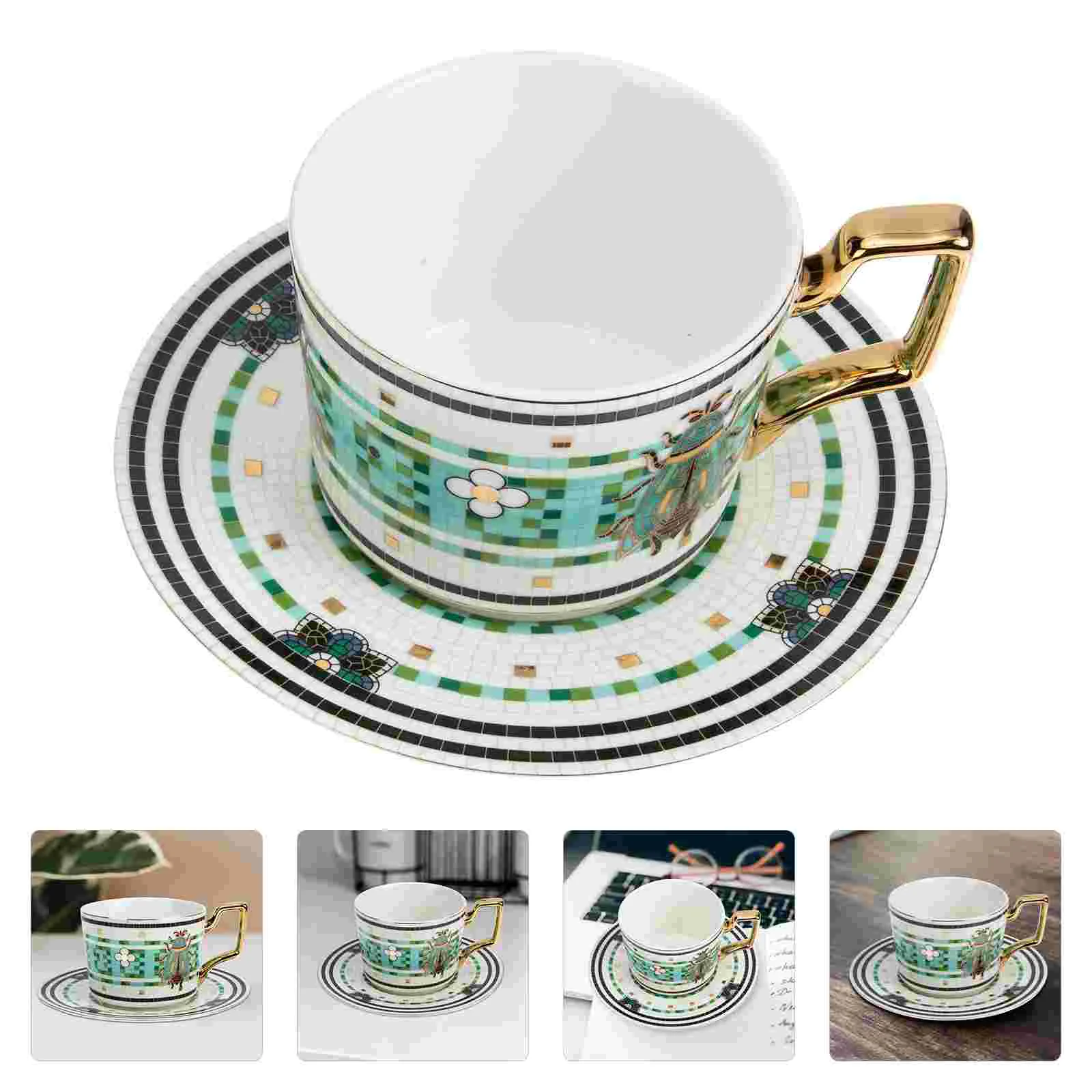 

Ceramic Coffee Mug with Saucer: Farmhouse Cup Mug Cup Drinking Tumbler for Tea Beverage 2022 Birthday Gifts