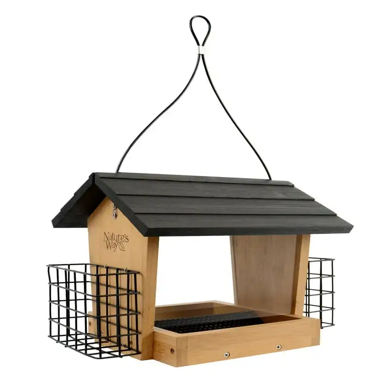 

- 3QT Hopper bird feeder w/suet Squirrel baffle Bebedero de colibri Window hummingbird feeder Pajaros Craftersmark portable tent