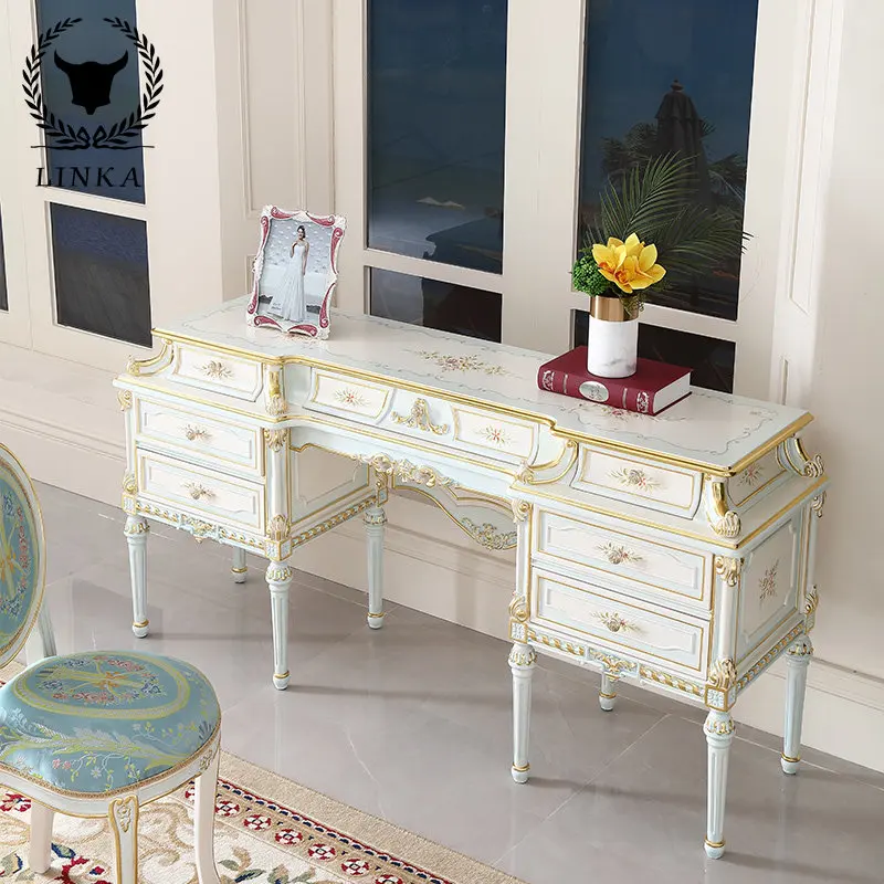 

Французский винтажный комод дворцового стиля, комбинация с краской для трещин, окрашенный Золотой комод из фольги в европейском стиле