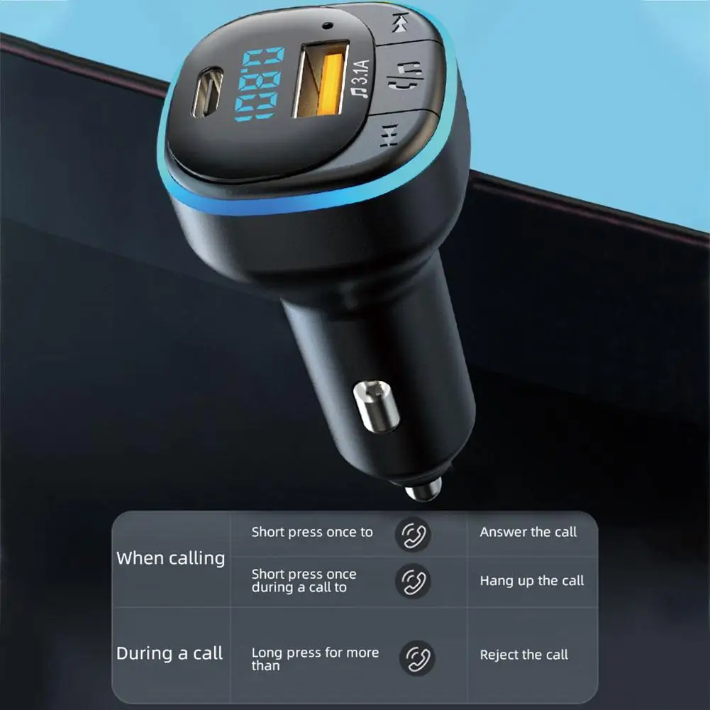 

Автомобильное зарядное устройство Bluetooth, автомобильный FM-передатчик MP3, автомобильное зарядное устройство PD 25 Вт, быстрое зарядное устройство, автомобильный адаптер, аудиоресивер