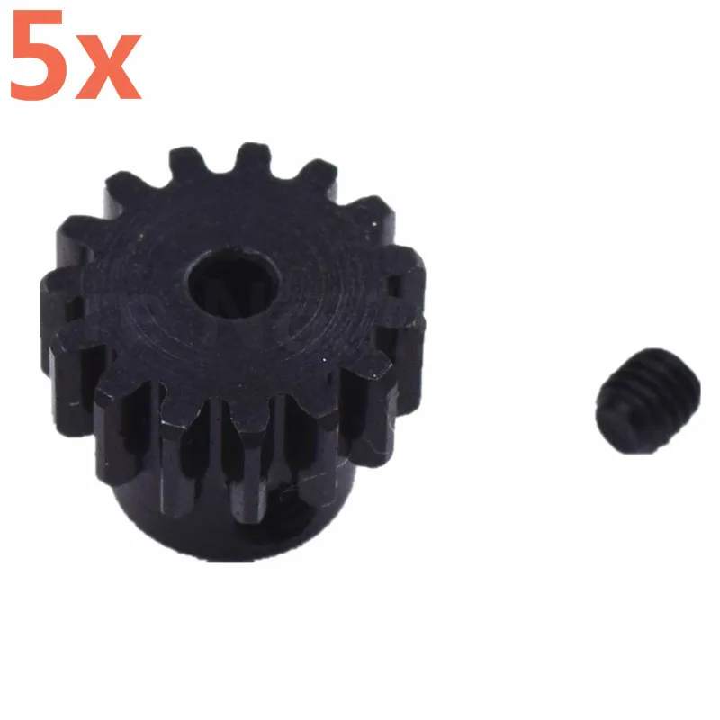 

5 Pieces RC Car Wltoys Metal Pinion Gears Motor Gear 15T Teeth 0.7m For 1/18 Scale 4WD Models A929 A949 A959 A969 A979