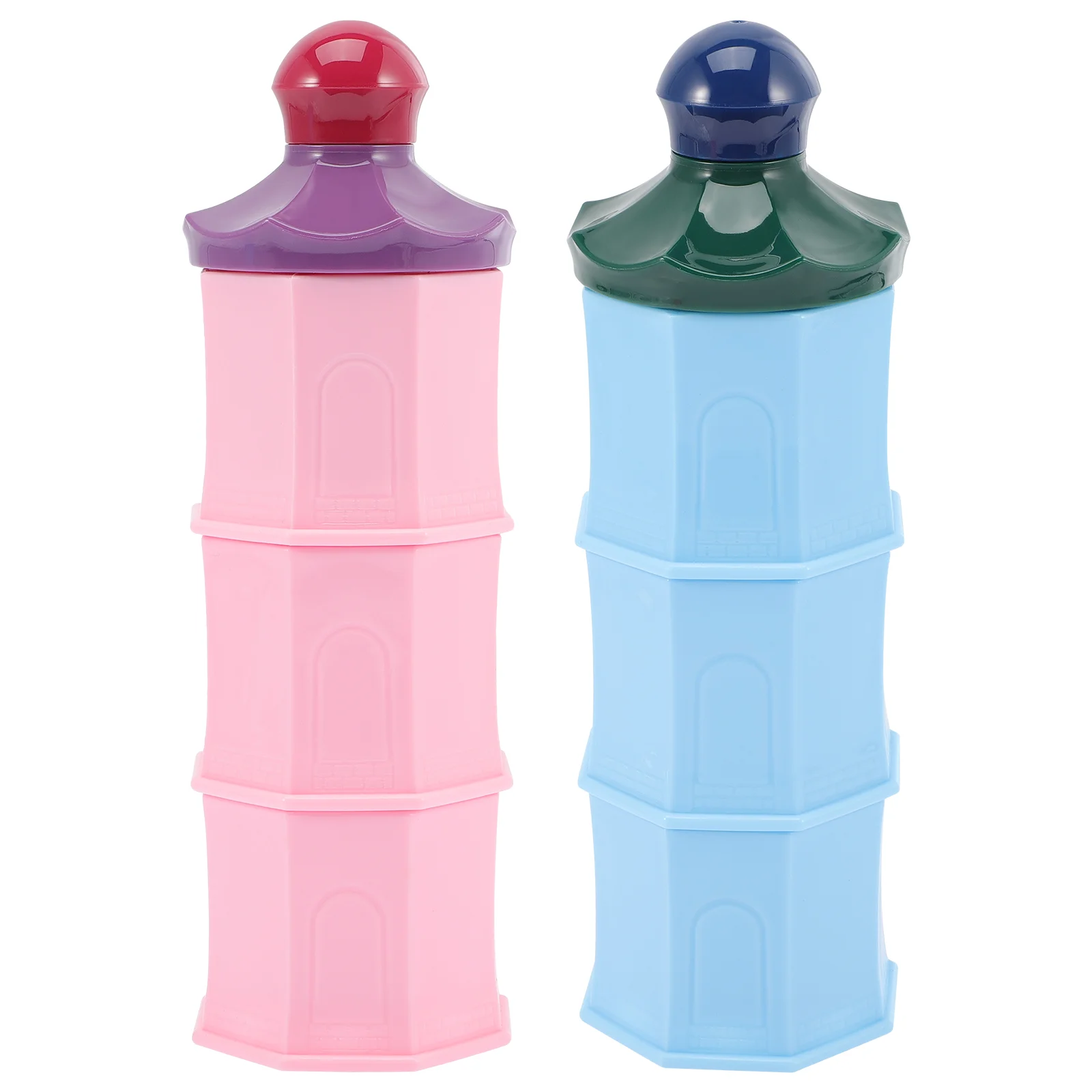 

2pcs Powder Dispenser Portable Powder Box 3-layer Stackable Powder Box