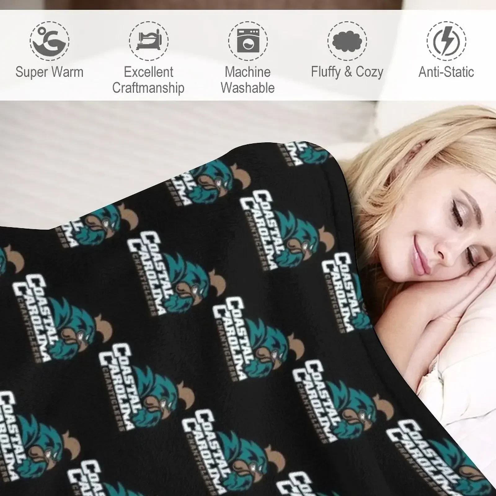 Одеяло Coastal Carolina Chanticleers из фланелевой ткани термоодеяла для кровати тяжелые