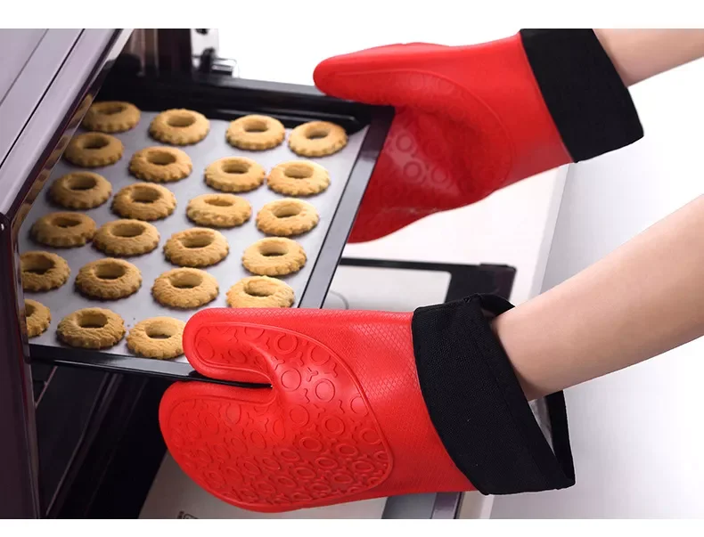 

Heat-Resistant Gloves Cooking Barbecue Gants Silicone Kitchen Microwave Mittens Oven Glove Home Heat Resistant Gloves
