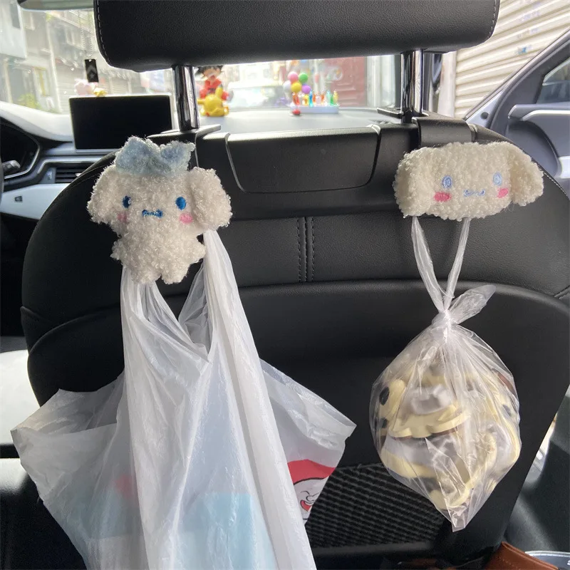 

Sanrioes аниме Cinnamoroll Melody плюшевый крючок на подголовник автомобильного сиденья, органайзер на заднее сиденье автомобиля, держатель, магнитные игрушки