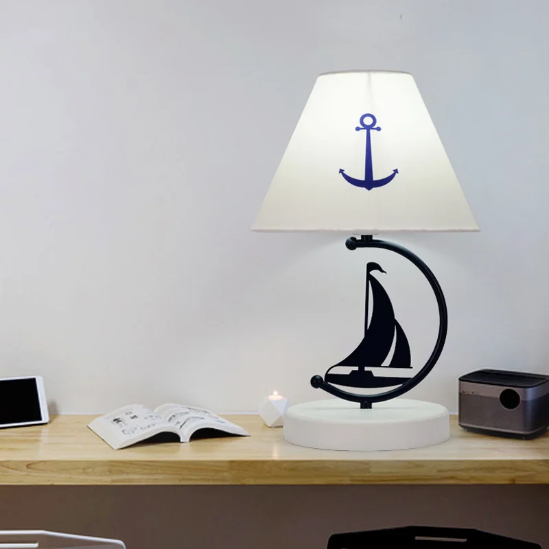 Настольная лампа в средиземноморском стиле с пиратским кораблем светодиодные