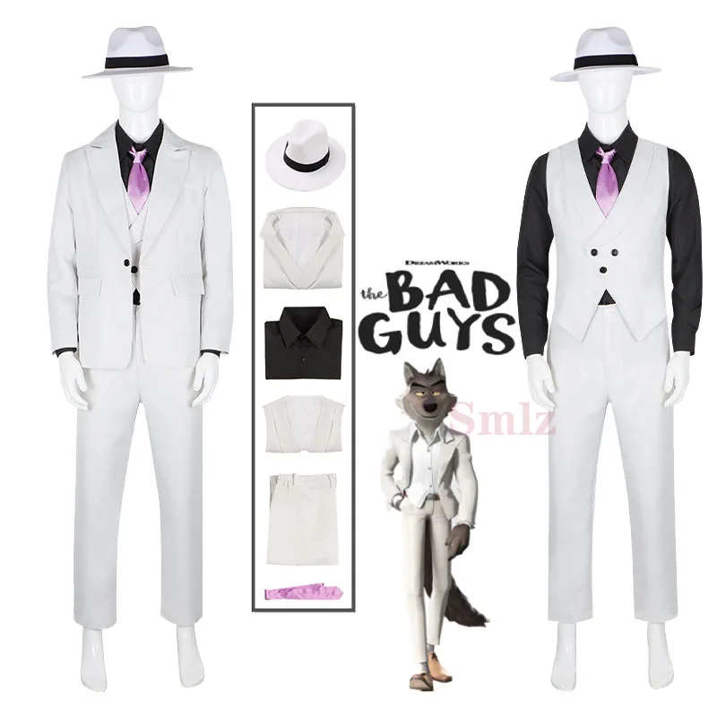 

Movie The Bad Guys Cosplay Mr Wolf Suit cosplay Uniform Costume Halloween Party Carnival Outfits Set