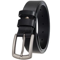 business casual youth high end light luxury brand designer pin buckle belt 110 to 130 cm classic metal buckle black and brown