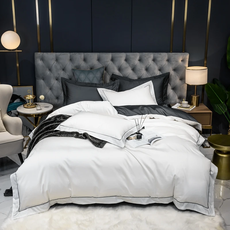 

New 1000TC Egyptian Cotton Bedding Sets Green Red Champagne Duvet Cover Flat Sheets Pillowcase